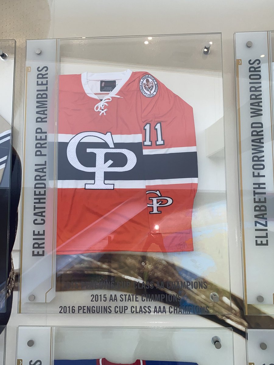 Always in our hearts. JS11 proudly hanging on the Jersey Wall at PPG Paints Arena 🧡🖤🏒