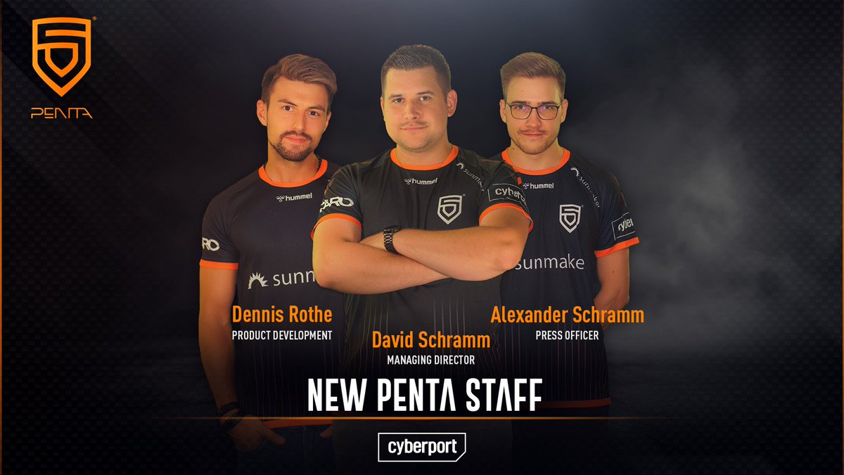 PENTA_Sports's tweet photo. We're delighted to announce the additions of the new staff members that will strengthen our current management team!

Please give a warm welcome to our new managing director @404_Fenriz, new press officer @404_Shift, and the new product developer @Vuest_.

#ThisIsPENTA https://t.co/UlsmHWCFol