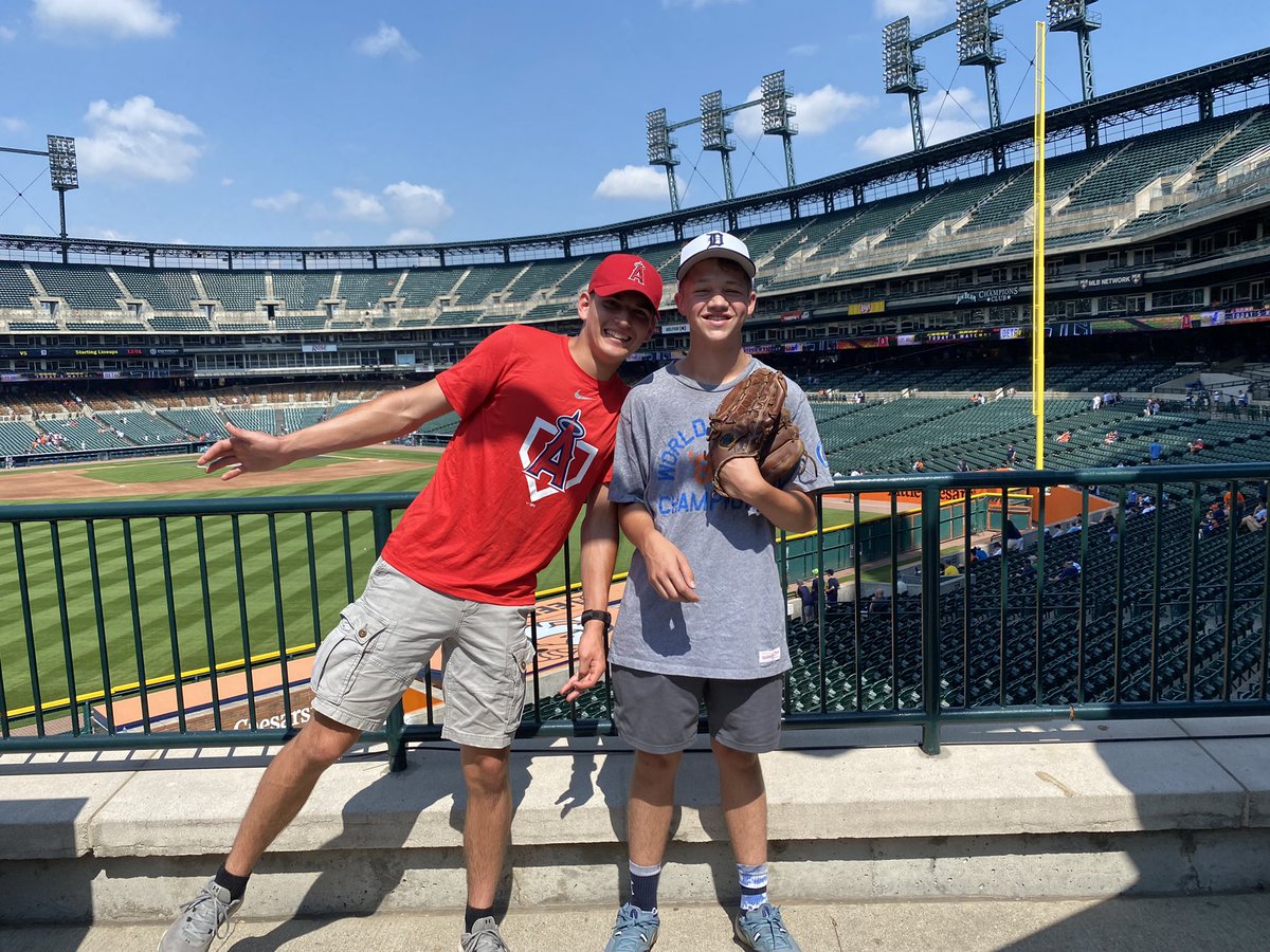 <a href="/ComdenJed/">Jed Comden</a> and his best buddy Spencer at a <a href="/tigers/">Detroit Tigers</a> vs <a href="/Angels/">Los Angeles Angels</a> game in 2013 and today.  Hoping to see #500 today!