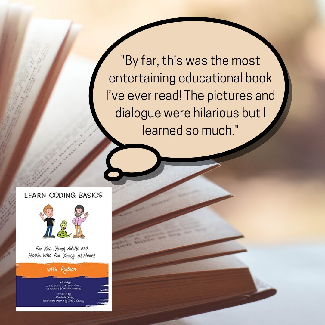 TheTechAcad's tweet image. Check out this Amazon review on one of Tech Academy&apos;s books! 

This book is perfect for children, teenagers and adults! It was designed for absolute beginners so you don’t need any prior experience or knowledge!!

Get your own copy here: bit.ly/bookTTA

#codingbook #code