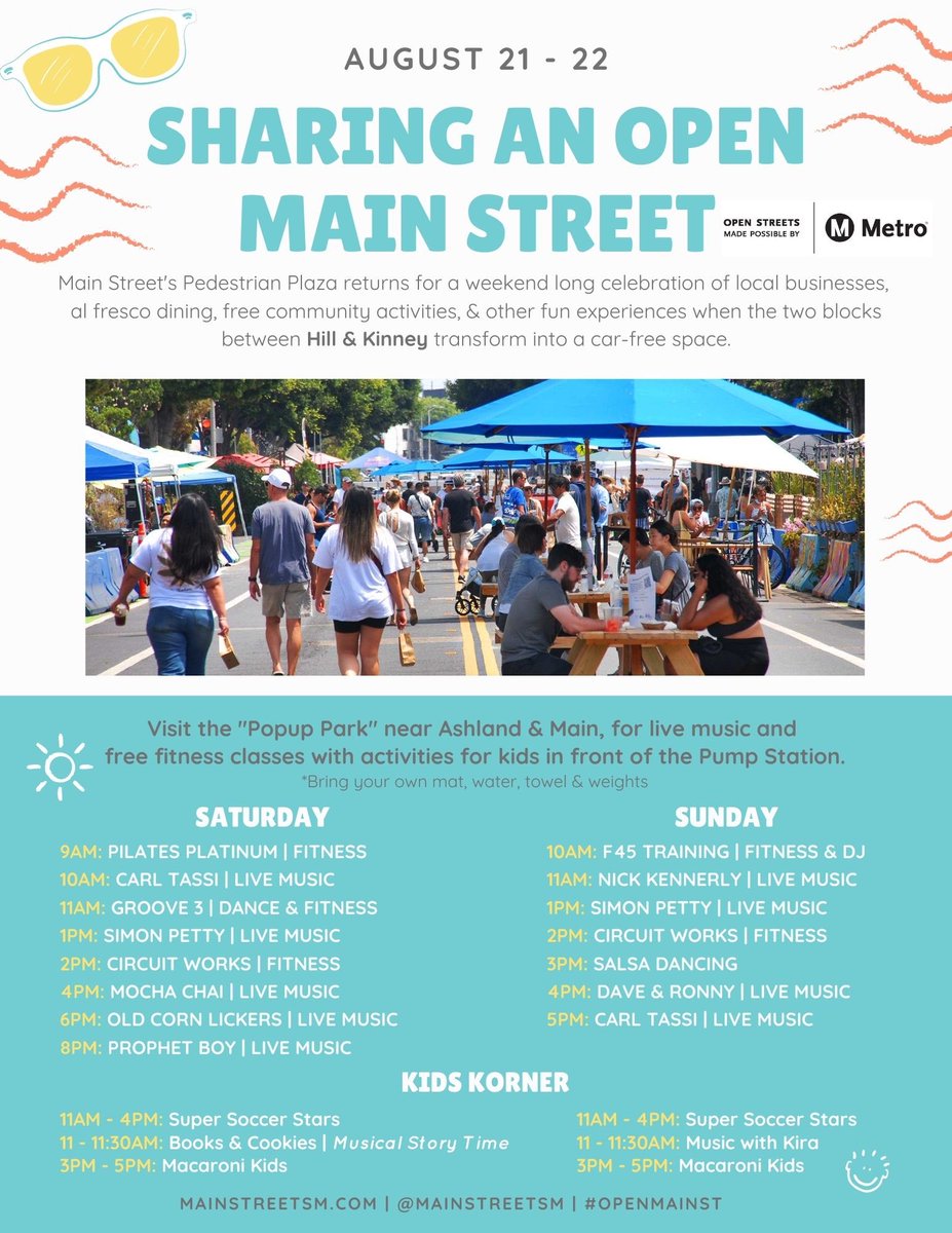 Open Main Street this weekend!  Check out all the great activities!