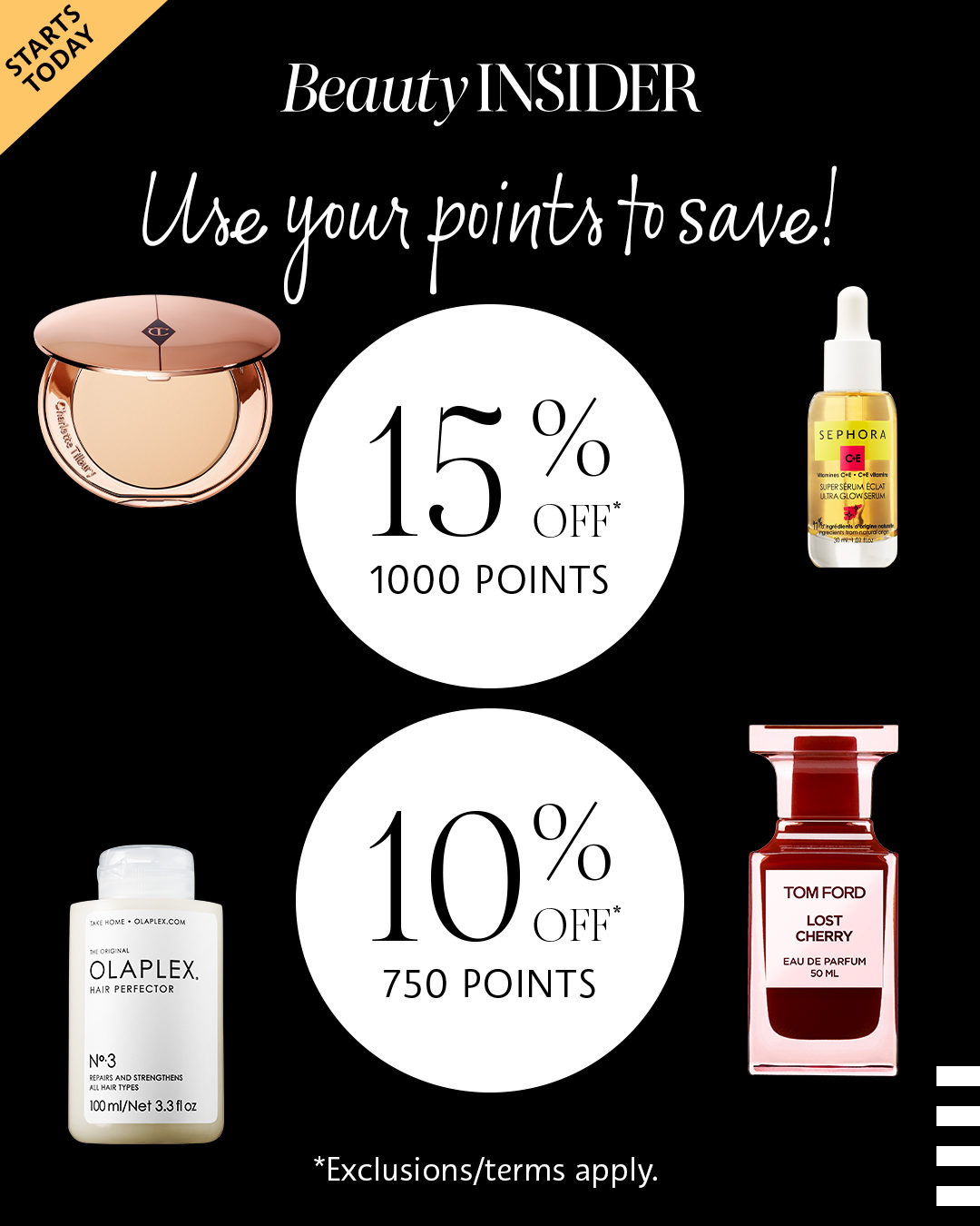 Sephora Want To Save On Beauty Starting Today You Can Get 15 Off When You Apply 1 000 Points Or 10 Off When You Apply 750 Points At Checkout Ends Sunday