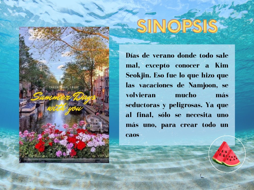 LuchaDeTusOjos's tweet photo. #SummerWeekChallenge
꧁Summer Days With You꧂
🌊Pareja: NamJin
🌊Escrito por: @Taekookgorgeous
🌊Links: https://t.co/a9y75Dhyyl
https://t.co/I7TEQqqjQx https://t.co/EckMArT7Xe