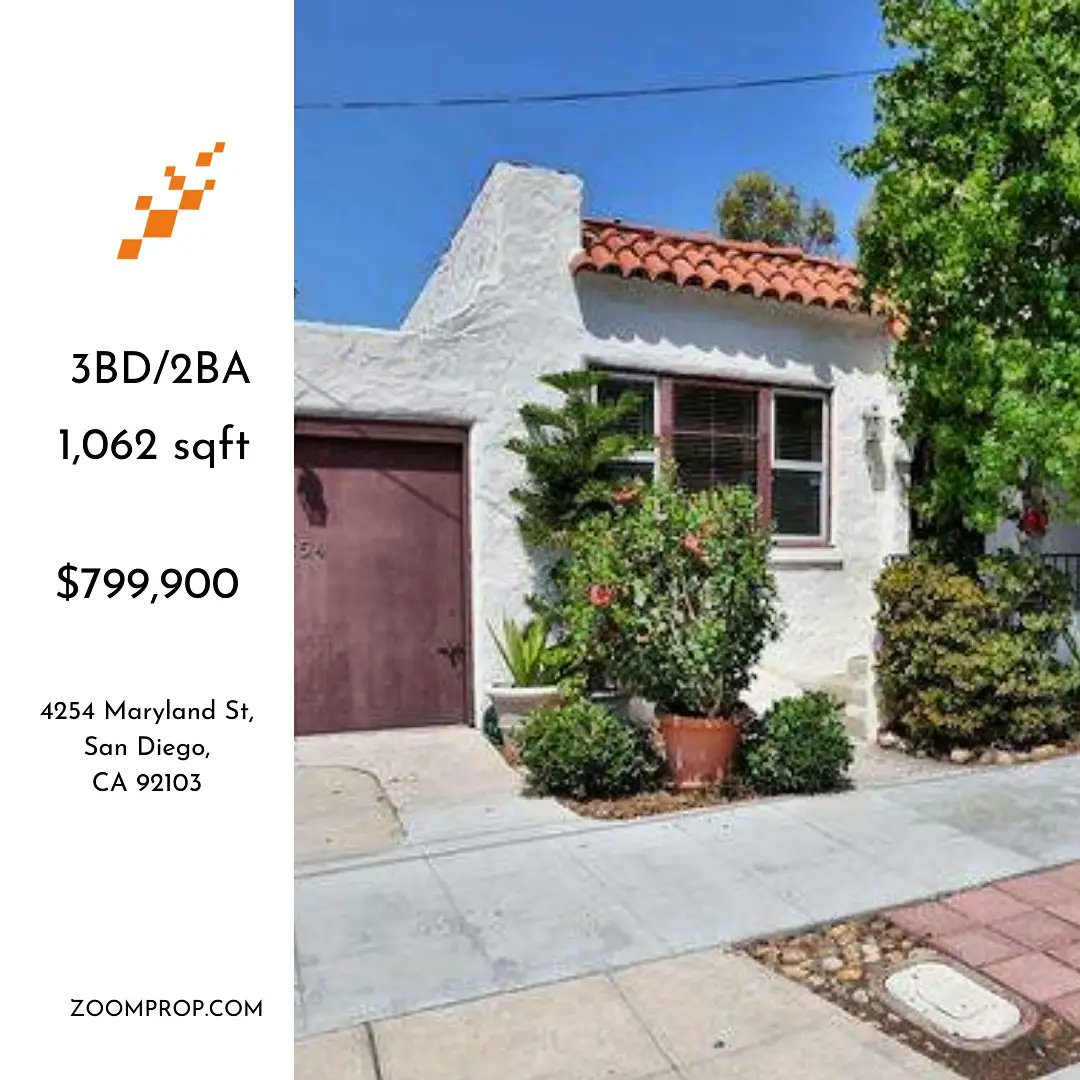getzoomprop's tweet photo. ➡️PROPERTY OF THE DAY IN SAN DIEGO, CALIFORNIA
https://t.co/TjKpQhS9Xr
◾3bd/2ba, 1,062 sqft.
◾Property Size: 2,561 sqft. ⠀
◾PRICE: $799, 900
◾Comps:⠀
$1,139,700   $1,084,100
#californiarealestate #sandiegorealestate  #realestate #sandiego #realestate #realestateteam https://t.co/aw9diZzRhA