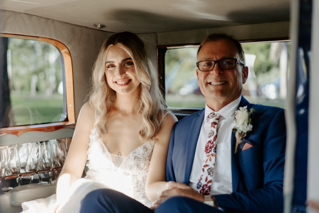 Beautiful Sophia with Dad before walking down the aisle to marry Alexander at @therocksyandina  
Photo: @trentandjessie
-
#weddingplans #weddingplanning #weddinginspo   #weddingcars
