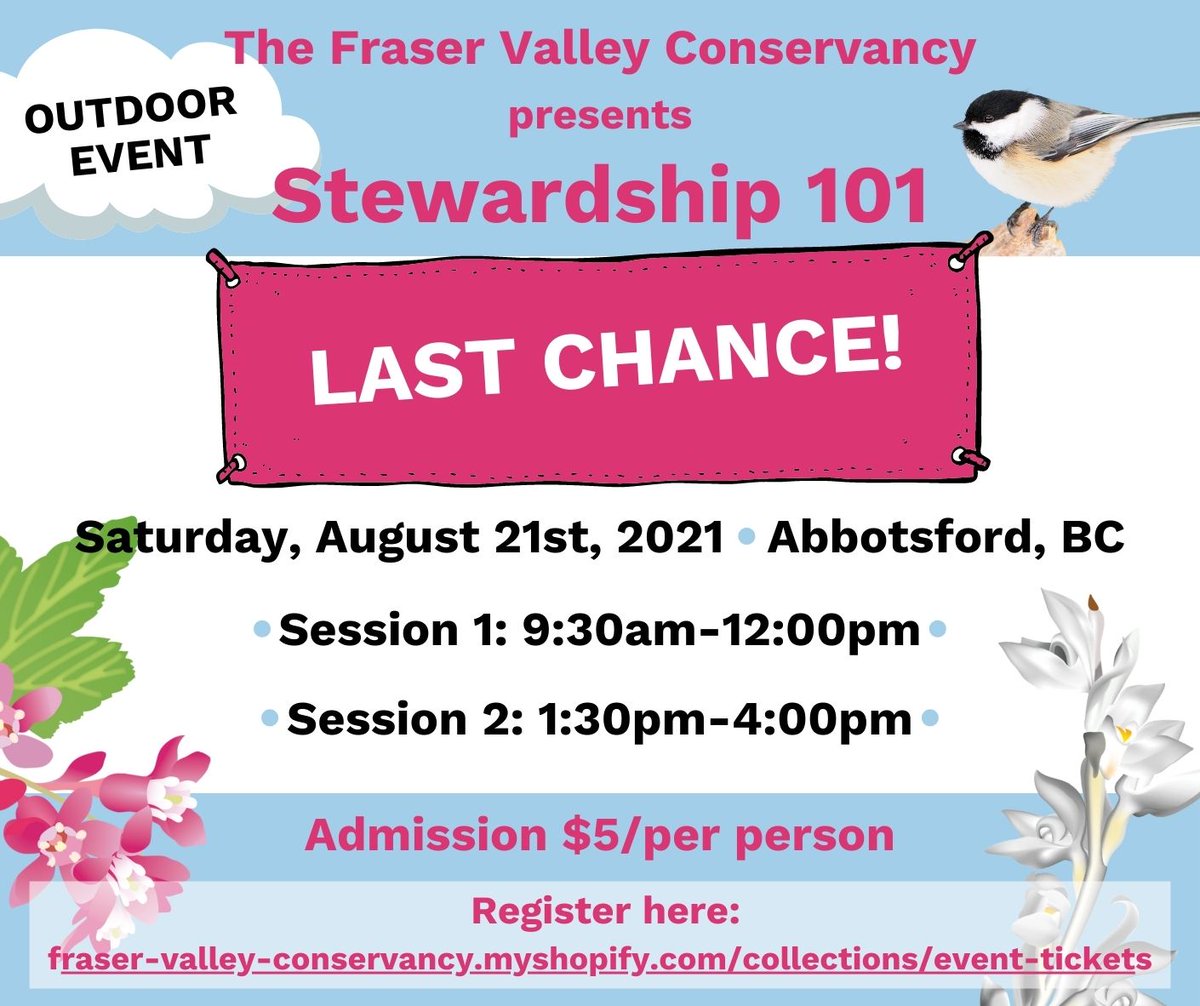 FVConservancy's tweet photo. ❗ Reminder: this is your last chance to register for #Stewardship 101! ❗
Don't miss out on your opportunity to take part in our popular #workshop. 🦉 🌱 🐸 Register: https://t.co/5BVVM0yU0q
 #fraservalley https://t.co/h6Cdscrdug