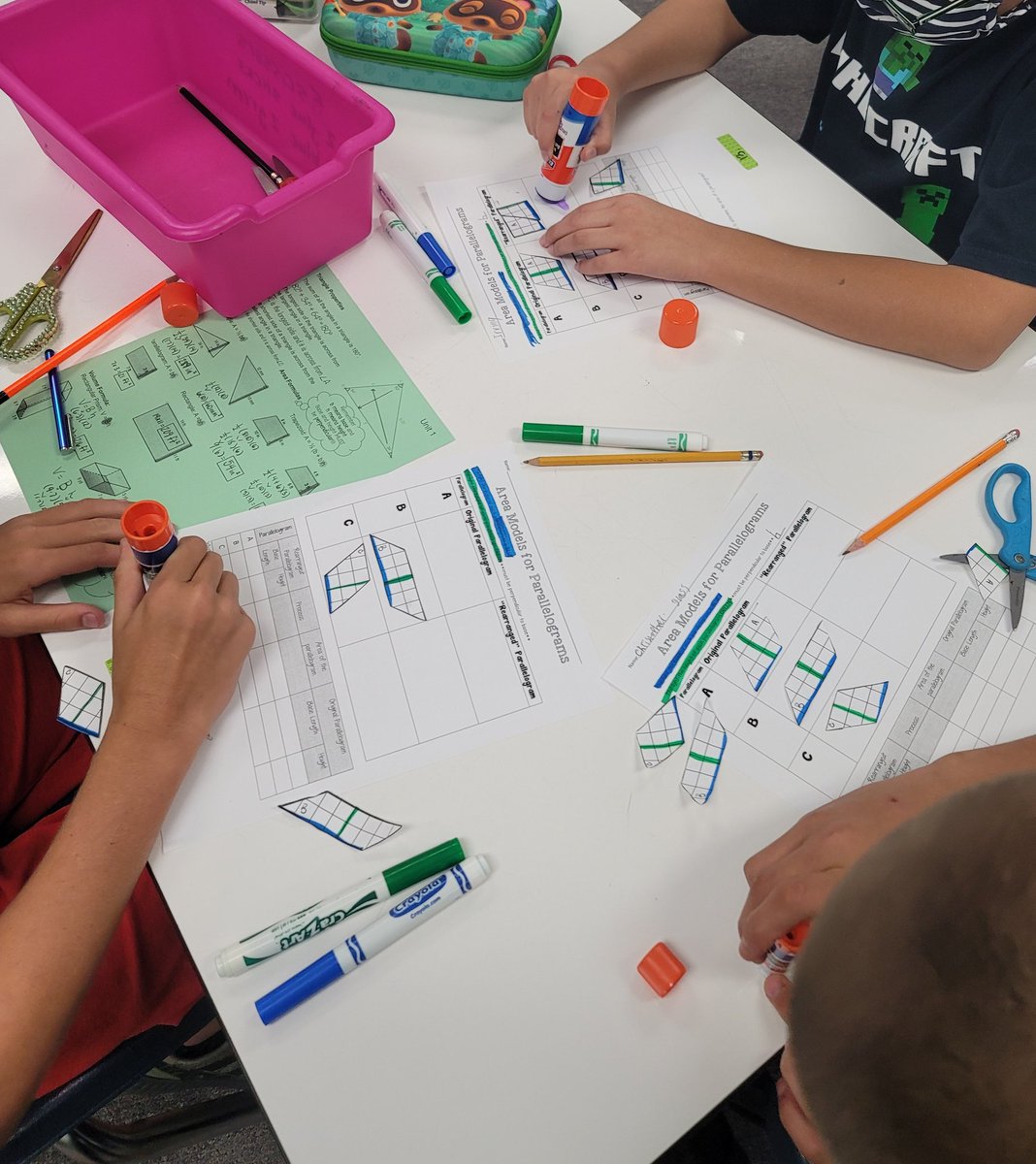 Discovering how to find the area of parallelograms. #itsgreat2bwoodgate #FutureReadyMidway
#iteachmath