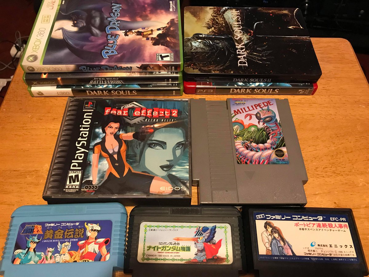 MightyMigzy's tweet image. Newest #Retrogaming pickups! Starting to gather for the spooky season with a possible full play of #FearEffect2 and #DarkSouls series!
Check my livestream out where I play these and more at twitch.tv/mightymigz