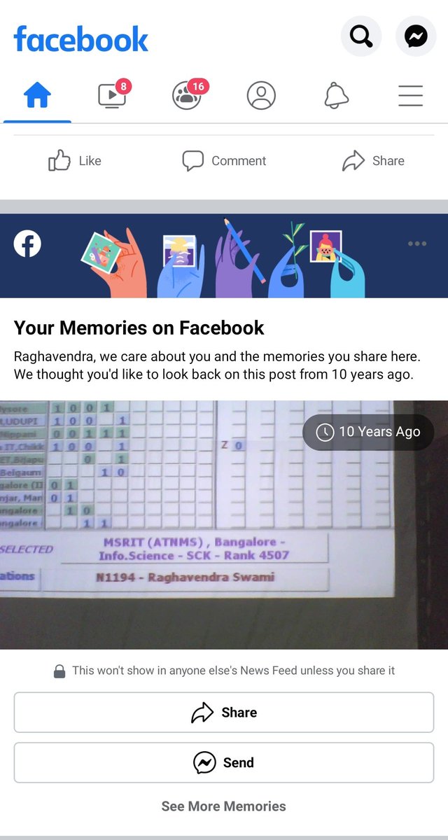 bennishiroor's tweet photo. I really appreciate my memories on @Facebook. On this day 10 years ago I got my Bachelor of Engineering degree seat in #MSRIT, #Bangalore (now #Bengaluru). That time we didn't had #KalyanaKarnataka (#371j) reservations.

Time flies very faster.. that I didn't even realised 10yrs! https://t.co/50eDnhSuSc