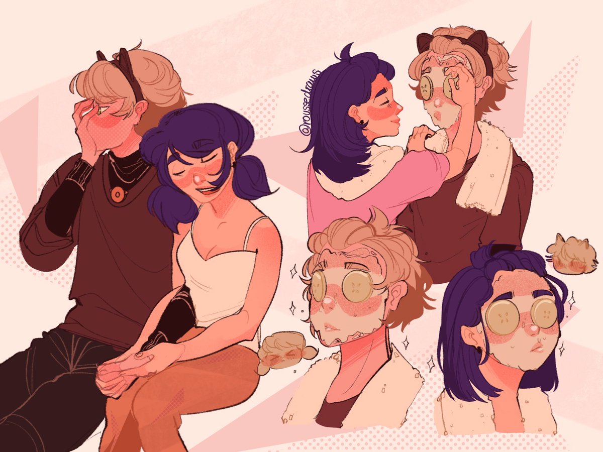 roussedraws's tweet photo. Little drawing or Civilian Chat Noir  #Marichat #Adrienette #adrienettefanart https://t.co/r4J5muZLnt