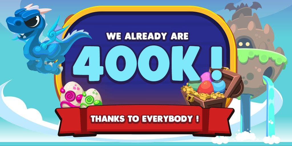 DragonaryGame's tweet photo. We already are 400k users!🔥

#Dragonary🐉 has reached 400k players. Without you, this achievement would not have been possible.

We are stronger than ever and will continue making a better game for everyone! https://t.co/dXqfMCchGf