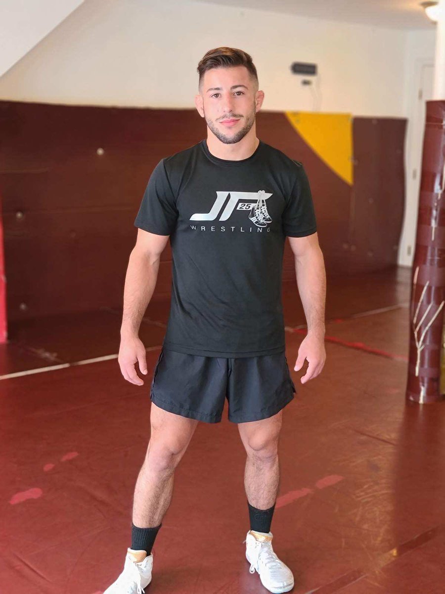JakeFerri's tweet photo. Excited to announce my new brand of “JF25” shirts to the wrestling community and anyone who wants to support! Have already sold an overwhelming amount and can’t thank everyone enough and am taking orders to get some new ones so anyone interested feel free to message! Thank you! https://t.co/WYEnNBr9Wm