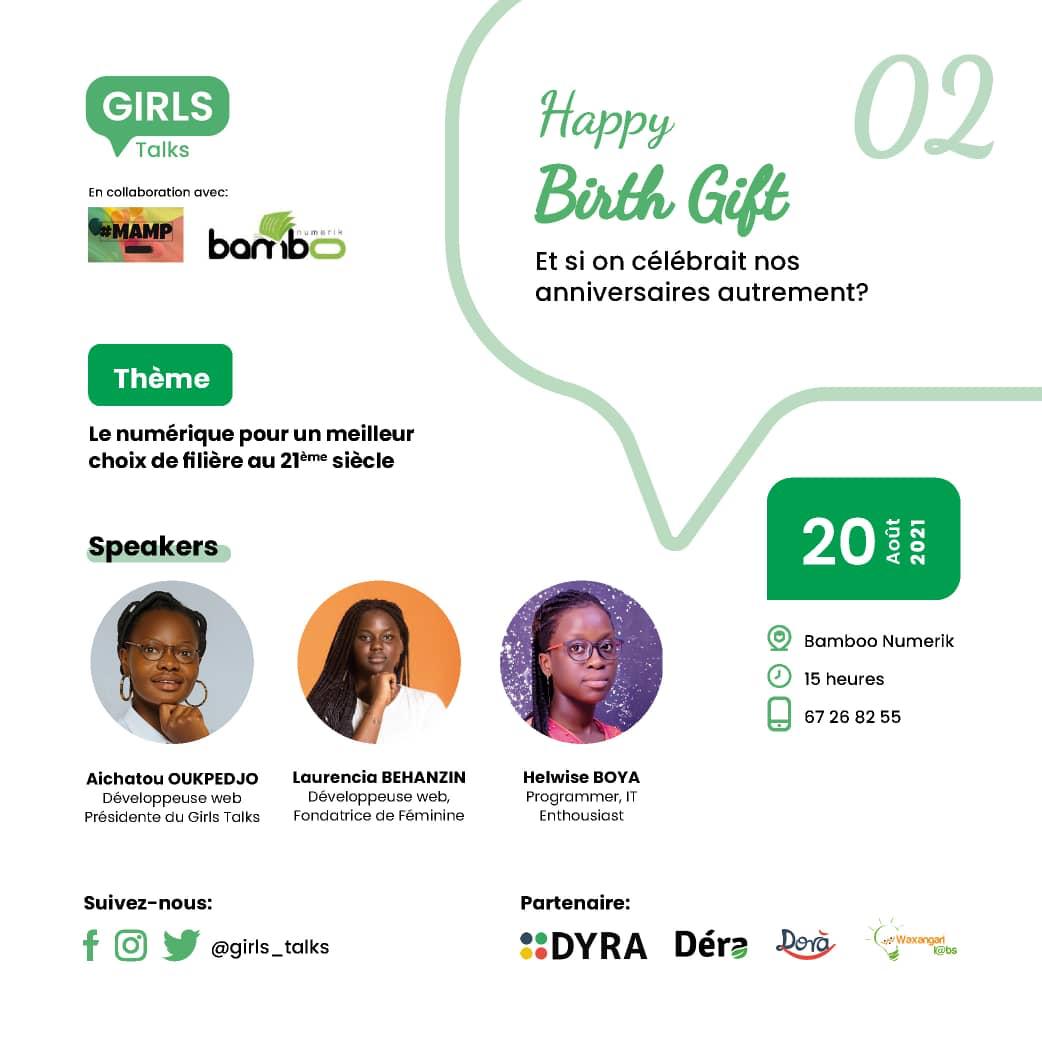 Afronumerik's tweet photo. #AGENDA
Le numérique sera au cœur des discussions ce vendredi 20 août 2021 à 15:00 à #BambooNumerik avec le creuset de jeune fille dénommé #GirlsTalk. Une rencontre à l’endroit des bachelières, placée sous le thème : LE NUMÉRIQUE POUR UN MEILLEUR CHOIX DE FILIÈRE AU 21ᵉ SIÈCLE https://t.co/0G4MCMugbW