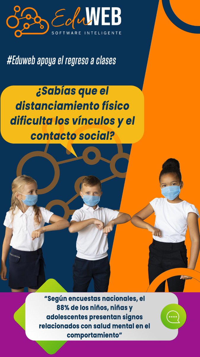 eduweb_software's tweet photo. El ministerio de educación ha realizado investigaciones a través de encuestas nacionales, donde se evidencia que los niños y adolescentes presentan signos relacionados con la salud mental en el comportamiento, debido al bajo contacto social. 
#alternancia 
#RegresoAClases https://t.co/VQ9lZkB4SU