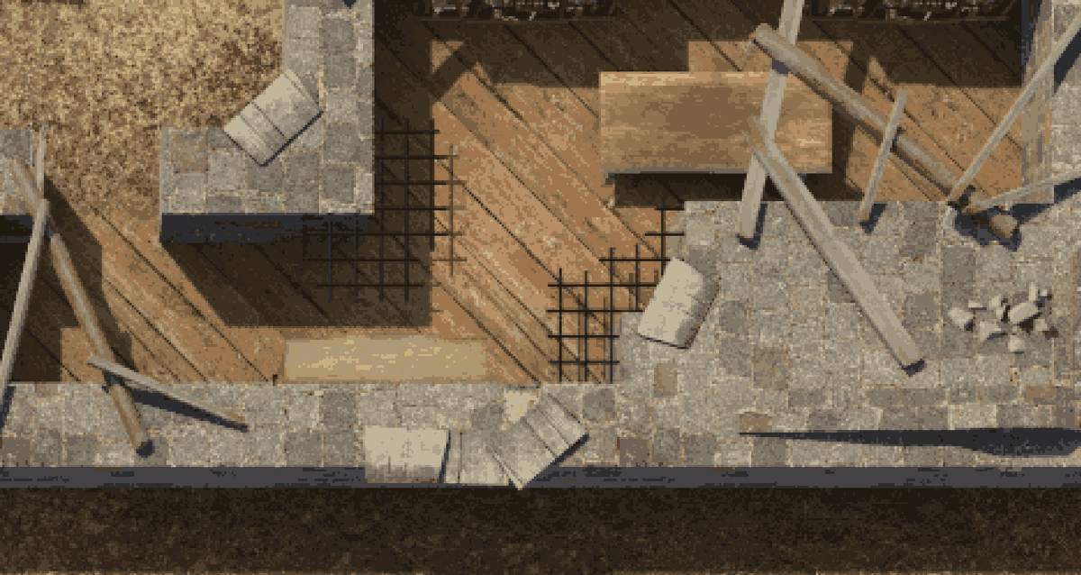 backtotheabyss's tweet photo. We are working in new levels for Lucifer (working title), Level 4 in this case. As you see, we are adding other structures as well as houses/buildings, tables and other objects the player can interact with. #pc #steam #xbox #xboxone #xboxonex #occultism #satan #chaosmagick #magic https://t.co/qQGQBXCBUE