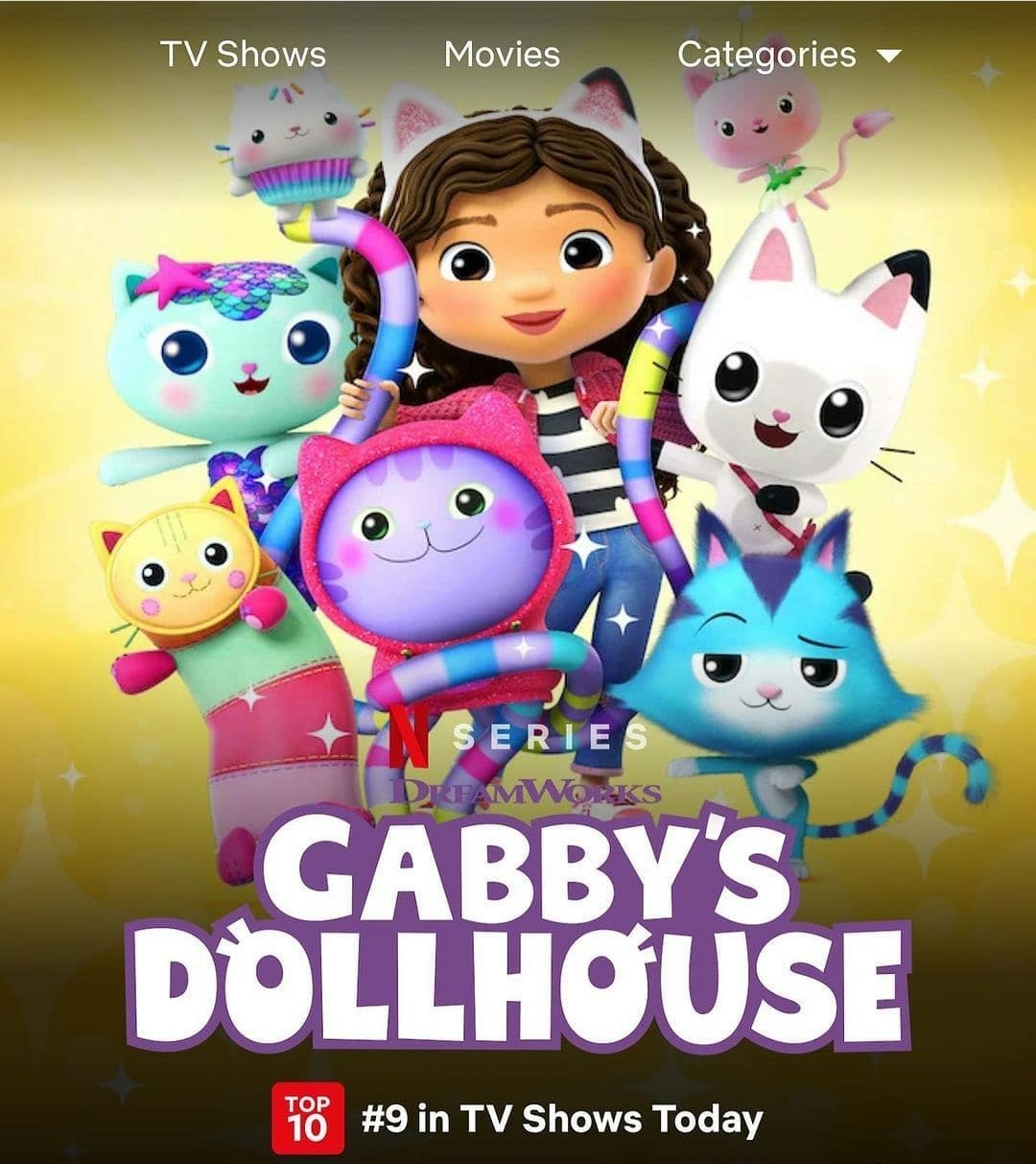 Secunda Wood on X: Reposted from @saintynelsen ❤ Wow wow wow! Gabby's  Dollhouse is #3 in Kid's Shows & #9 Overall on Netflix! Thanks for all the  love & support 💖🌈! #GabbysDollhouse #