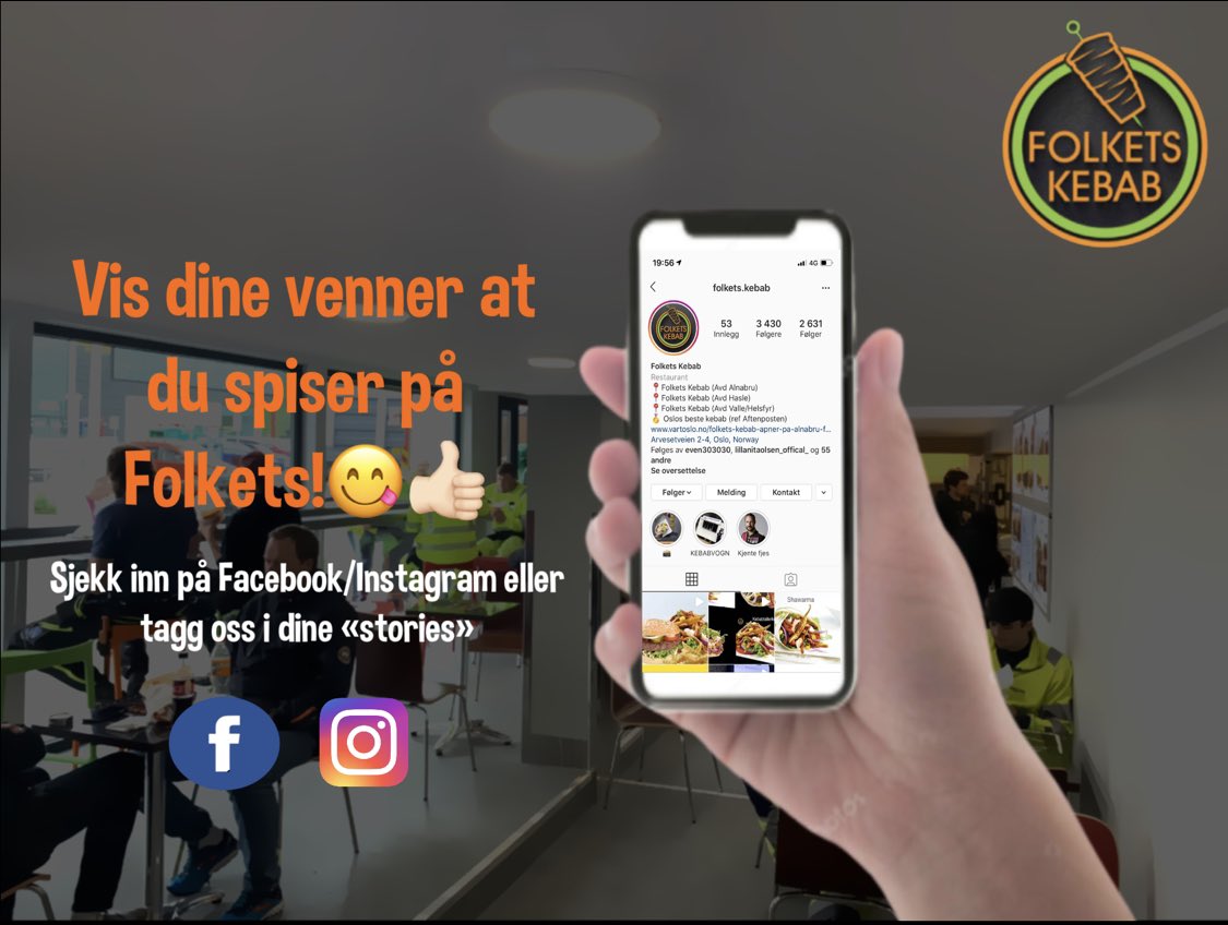 folketskebab's tweet photo. Vis dine venner at du spiser på Folkets Kebab😎🤳🏻 Tagg oss! #lillestrøm #oslo #lørenskog https://t.co/vH6mGdns81