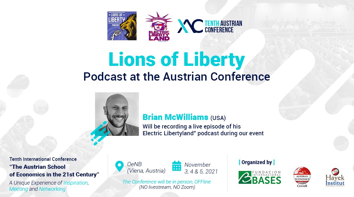 fn_fernandez's tweet photo. The Austrian Conference keeps getting bigger! @BrianMcWilliams, from the Lions of Liberty podcast, will record an episode live in Vienna. #RestartVienna
All info at https://t.co/xrXF1O1Fwv https://t.co/fVFpBq0mTH