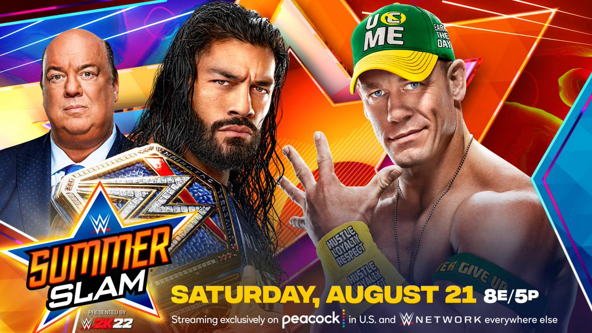 Peacock Hypes WWE SummerSlam 21 Week Programming: Peacock and WWE issued a media alert today to hype SummerSlam Week and their line-up of programming. The week will be highlighted by SummerSlam on Saturday, which will air live from Allegiant Stadium in… https://t.co/mdezptI7bx https://t.co/8tDYOFE0oR