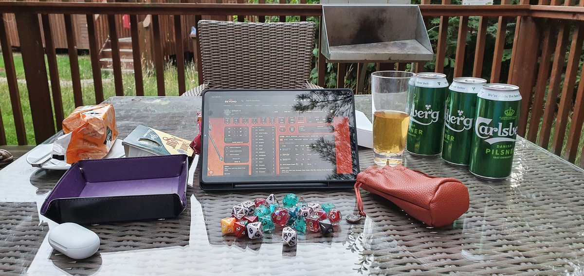 Heggolar's tweet photo. Holiday away but still able to fit some #dnd in 
@CriticalRole @DnDBeyond https://t.co/uZjILUHdpf
