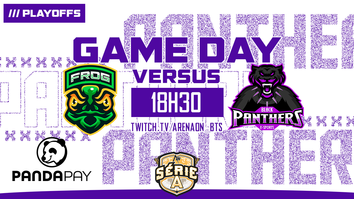 PLAYOFFS | ArenaOn 

Hoje é dia de #LANEMCASA com a <a href="/ArenaOnOficial/">ArenaOn</a> e <a href="/BTSBrasilTV/">BTSBrasilTV</a> 

A trajetória foi longa e chegou a hora de mostrar o nosso 100% enfrentando a equipe da <a href="/RoyalFrogBR/">RoyalFrog 🐸</a> 

Então fica ligado que 18:30 começa mais um capítulo dos Panteras!

#GoPanthers