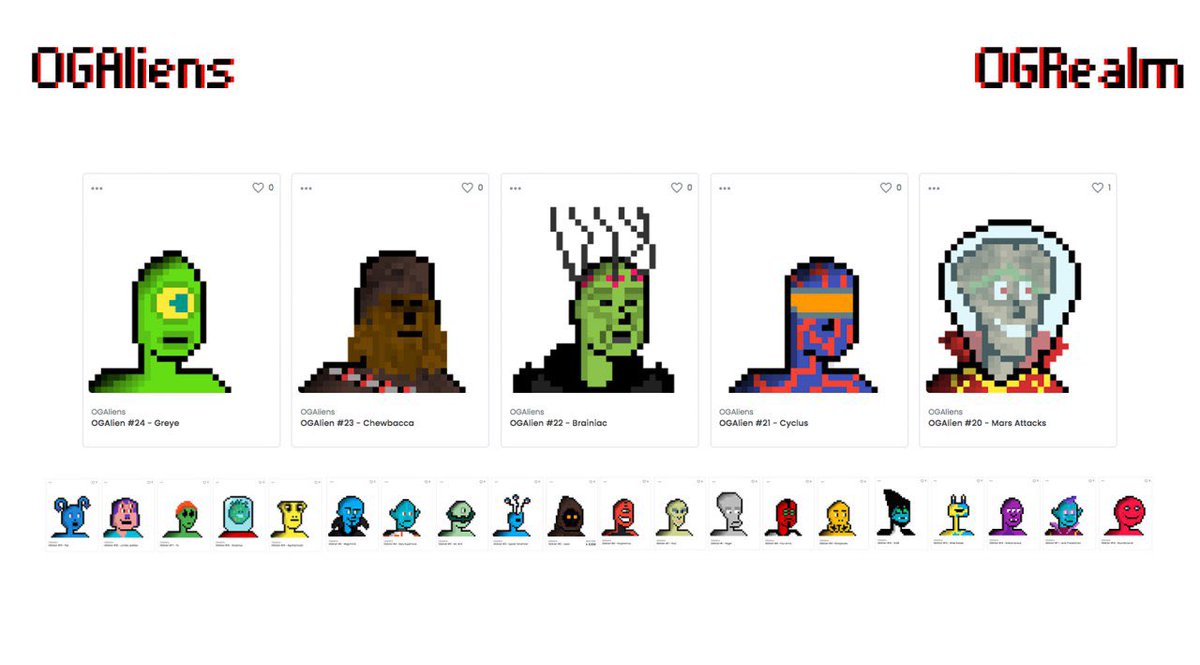 New OGAliens minted in the OGRealm.
Get a chance &amp; participate on the airdrop of an OGAlien!

👽 Follow <a href="/OGAliens/">OGAliens</a> 
👽 Retweet
👽 Join our Discord and and check OGAliens channel: discord.gg/w42EkTsYVp

#nft #nftcollector #NFTs #NFTgiveaway #FreeNFT #NFTDrop #ogpunks #cryptoart