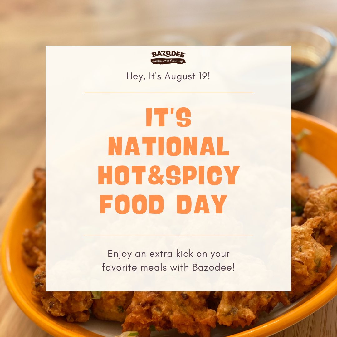 BazodeeFoods's tweet photo. Happy National Hot &amp; Spicy Food Day!🌶At Bazodee, hot &amp; spicy food is our speciality!🔥Adding a kick of spice to any meal is what we do best, so celebrate this holiday with one of our deliciously-crafted sauces!🙌
#nationalhotandspicyfoodday #caribbeankick #spicesofthecaribbean https://t.co/1UBHp83Tdf