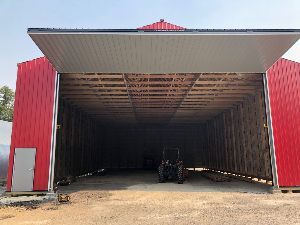 Parents new shed with <a href="/DiamondDoorsInc/">Diamond Doors</a> bifold is taller than the old shed roof ! They are extremely happy to now have room to store all our equipment #behindthebifold and out of the sun ☀️ a few more finishing touches and it’ll be all done #AgTwitter #shed