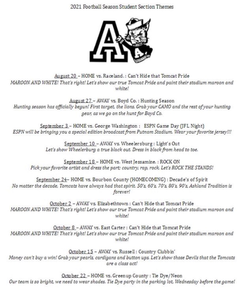 The time has come! It's been far too long! You know we love a good theme! STUDENT SECTIONS THEMES ARE SET!  Let's do this! Our student section vs. all y'alls!