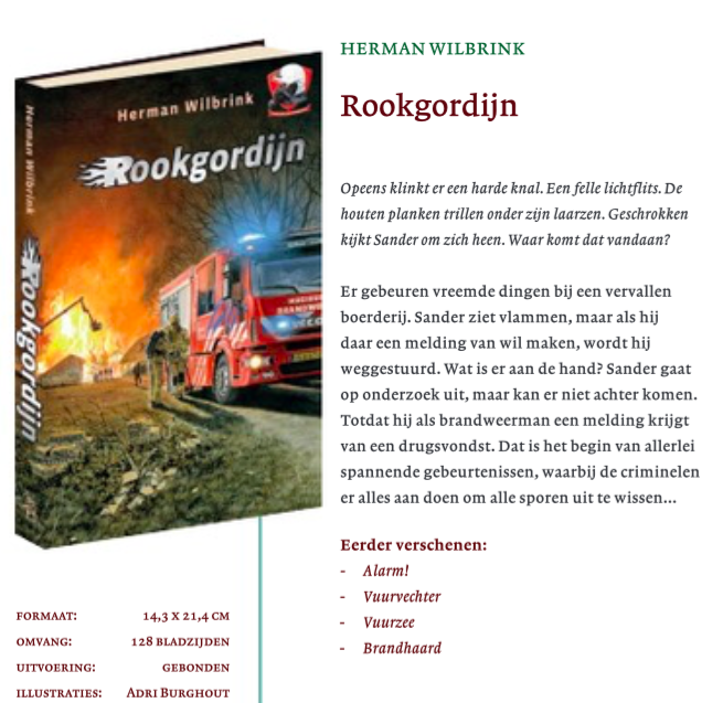 Bijna te koop: Rookgordijn. Spannend #jeugdboek over #brandweer #Apeldoorn Te koop via: hertog.nl