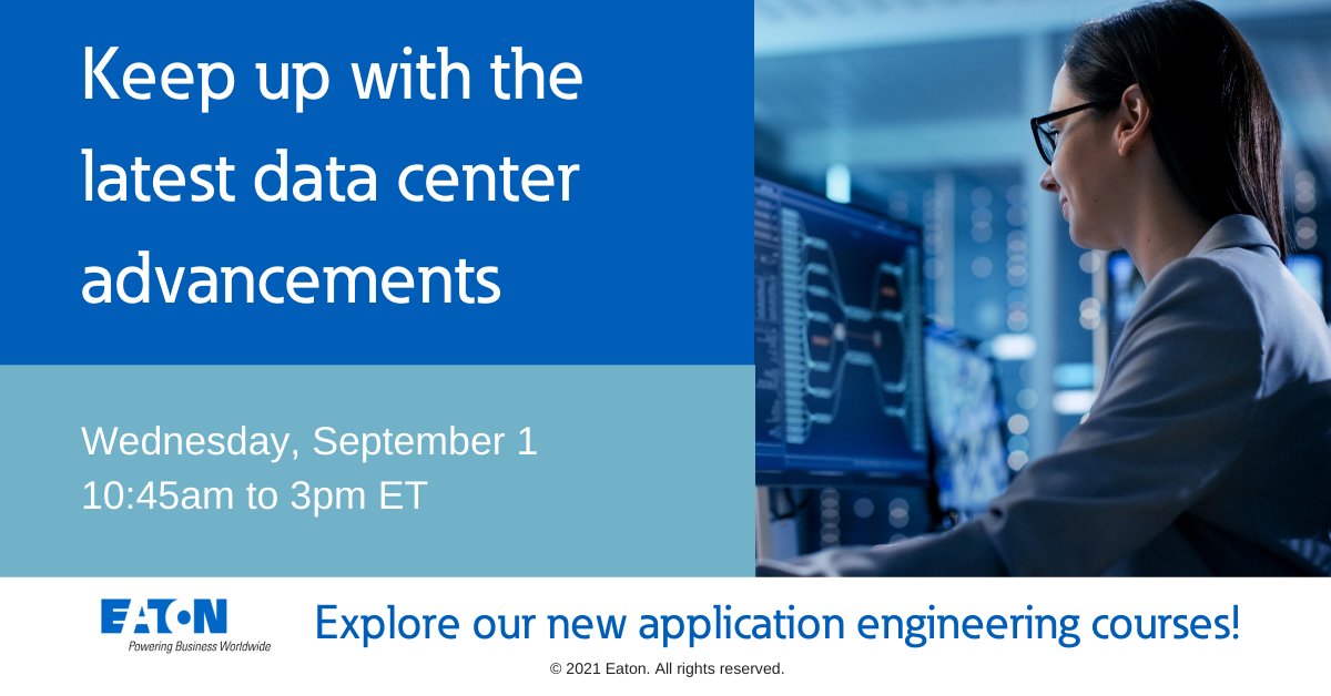 ETN_Electrical's tweet photo. From renewables to energy storage and #Cybersecurity, we're here with the education you need to support the data center trends of tomorrow. Register today for #PowerInFocus virtual training:
https://t.co/phbNOjX7nC #DataCenters https://t.co/mcYzhVAQhm