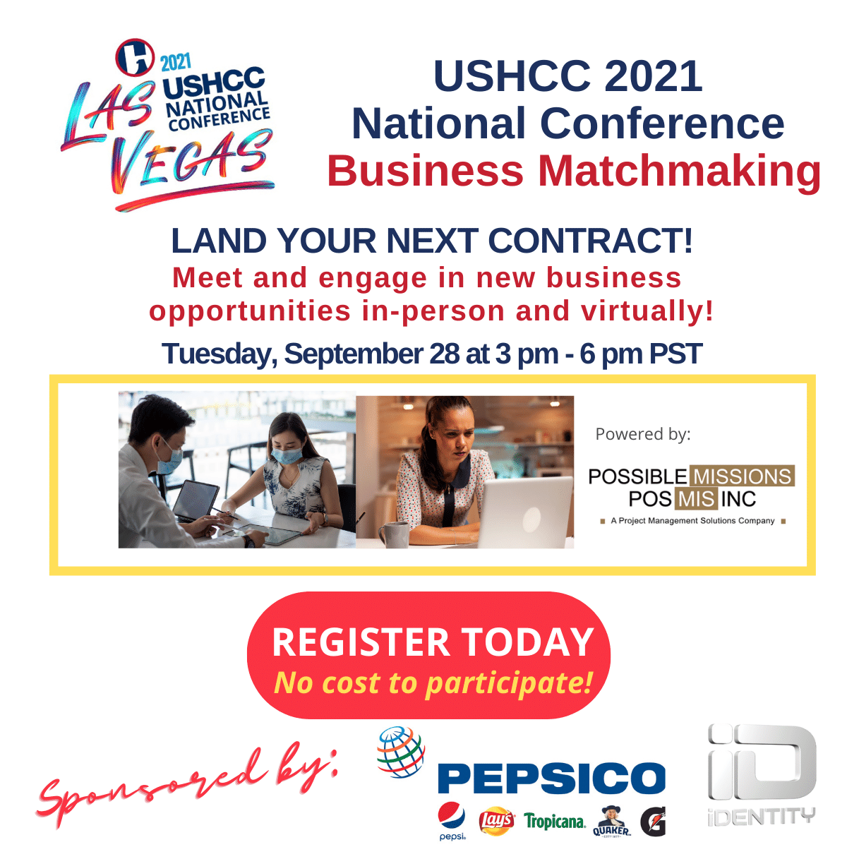 msmonicagarza's tweet photo. Are you registered for the business matchmaking for the @USHCC National Conference? The business matchmaker is FREE to participate. Take advantage of this great opportunity to meet w/over 30+ different Corporations &amp; Federal Agencies w/prospective contracts! #USHCCLasVegas2021 https://t.co/NGAeTIKan0