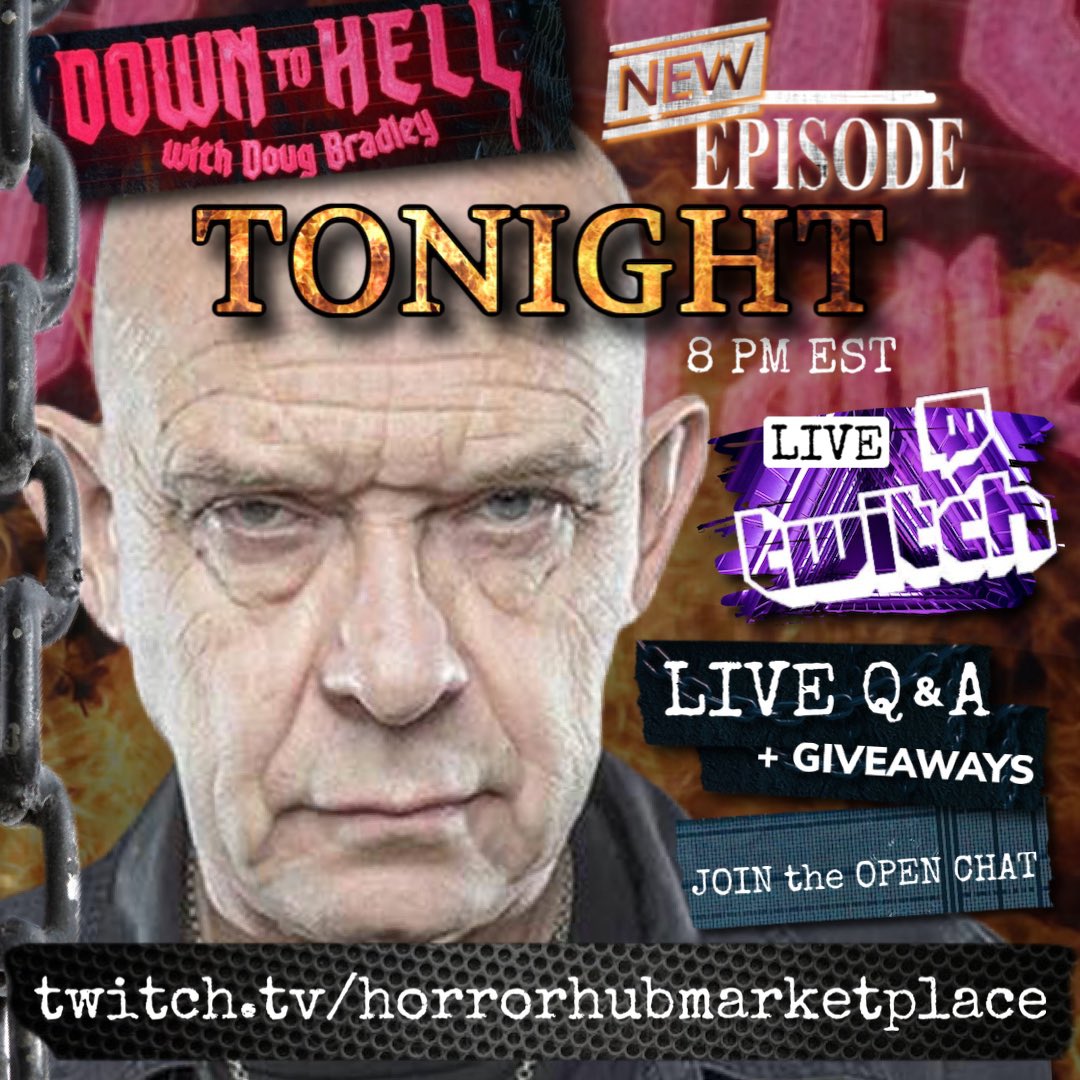 🔥 Get your questions ready and join us tonight at 8pm EST at twitch.tv/horrorhubmarke… 🔥