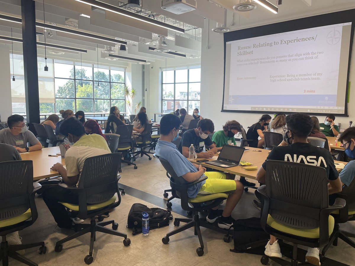 AndreaWiseman16's tweet photo. Innovate Towards the Future Pre-O. So excited to be back on campus after a 17-month hiatus. @HarleeJess #welcometojhu #fastforwardu #socialinnovationlab #technologyventures #lifedesignlab https://t.co/s2zdbIFBCu