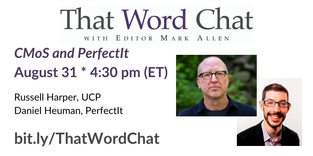 word_chat's tweet image. #PerfectIt now has a @ChicagoManual style sheet! #ThatWordChat is talking to @IntelligentEdit's Daniel Heuman and CMoS's @cpyeditor on Aug. 31. Sign up to hear the scoop: bit.ly/ThatWordChat #amediting #WritingCommunity #WordNerd