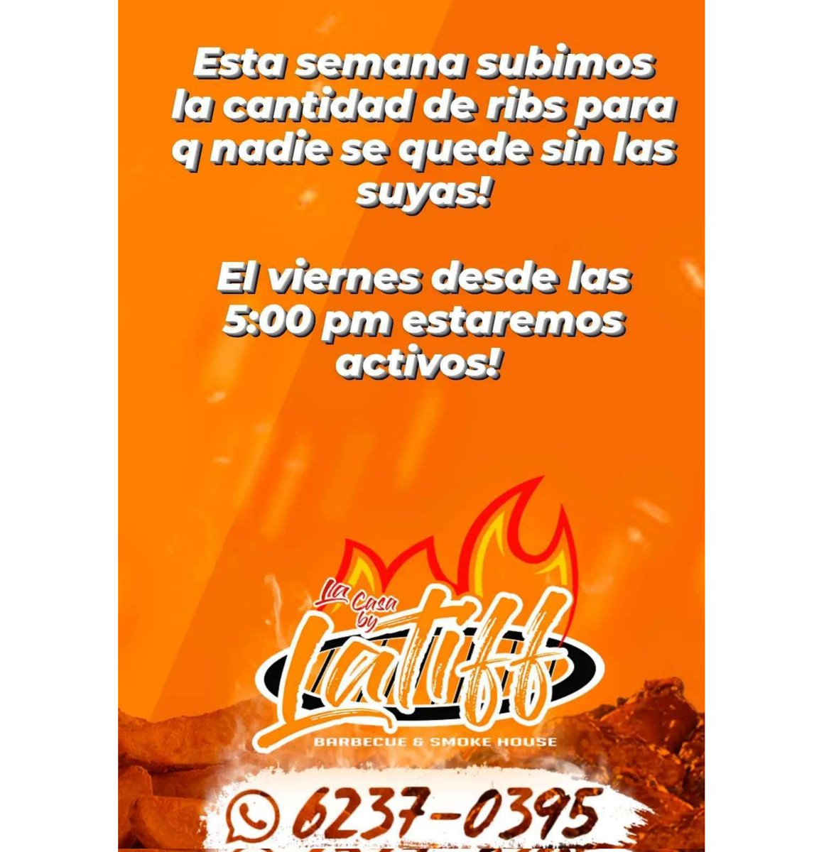 LaCasaByLatiff's tweet photo. Ribs para todos, nadie se quedará en blanco!
#lacasabylatiff #asadopanamá #ribspanama #bbqpanamá #panamacity #panamafood #foodiepty https://t.co/yTR9Pd2t61