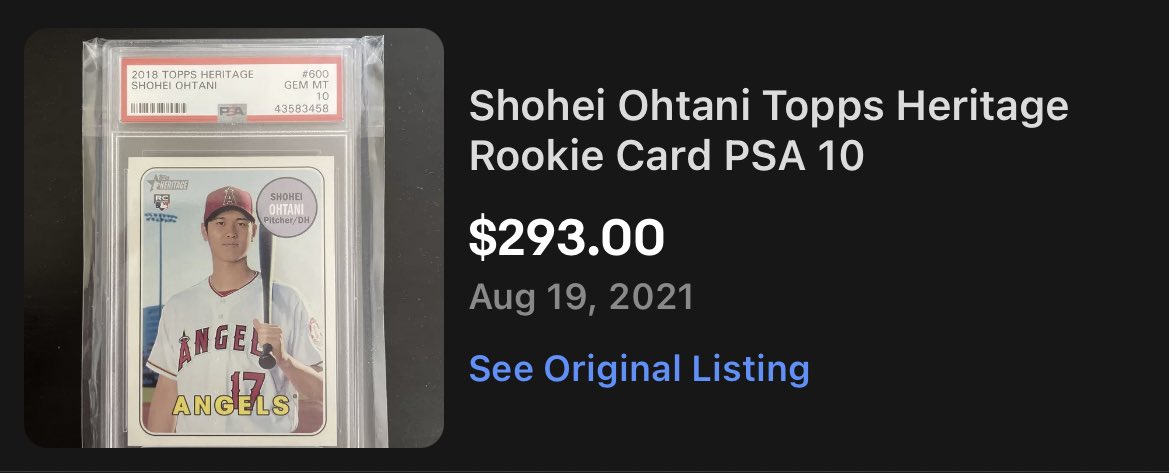 [閒聊] 大谷翔平球員卡價格上漲