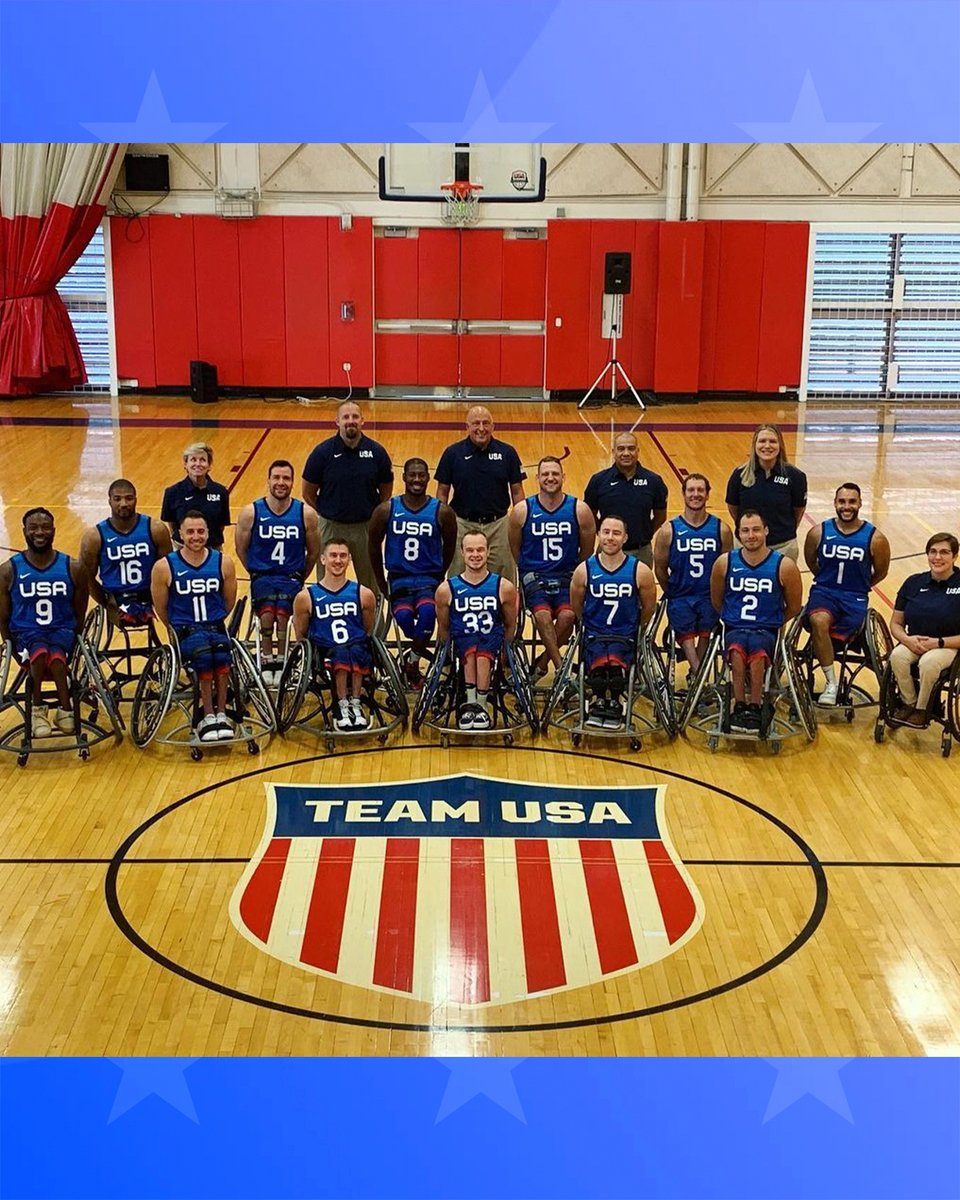 NBCOlympics's tweet photo. The U.S. Paralympic men’s wheelchair basketball team will be wearing the same uniform as the men's @usabasketball Olympic team 🏀 #TokyoParalympics

(📸 IG/steveserio11, @NWBA) https://t.co/0FpefaXxl4