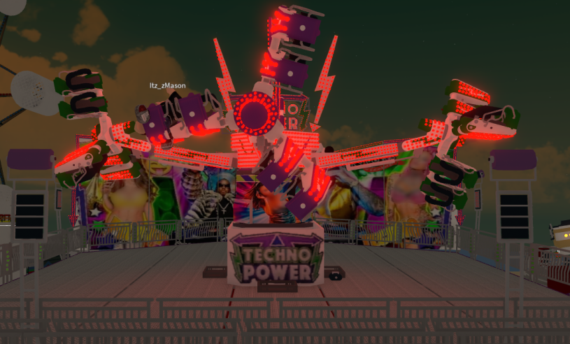 ShowTimeRBLX1's tweet photo. OUR TECHNO POWER HAS BEEN REFURBISHED AND NOW OPEN AT LARGS FAIR! - MUST BE IN GROUP TO JOIN https://t.co/63YLoPKSqD https://t.co/laZl5fueXn