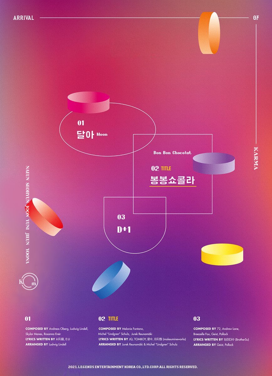 lgent_official's tweet photo. [KARMA] <ARRIVAL OF KARMA>

TRACKLIST

#KARMA #LGENT #DEBUTSINGLE #ARRIVALOFKARMA #MOON #BONBONCHOCOLAT #D+1 #TRACKLIST #210821 https://t.co/G09RNfEm12