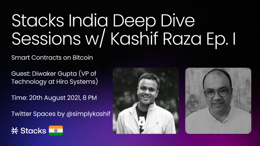 See you all at 8 PM for the 1st <a href="/Stacks/">stacks.btc</a> 🇮🇳 Deep Dive Session w/ <a href="/simplykashif/">Kashif Raza</a>. <a href="/diwakergupta/">Diwaker</a> will be joining to chat about #smartcontracts on #Bitcoin. To learn how $STX is building the user-owned internet on $BTC, join here: x.com/i/spaces/1RDxl…
<a href="/SarkarAbhijoy/">Abhijoy Sarkar</a> <a href="/hasijasaurabh/">Saurabh Hasija</a>