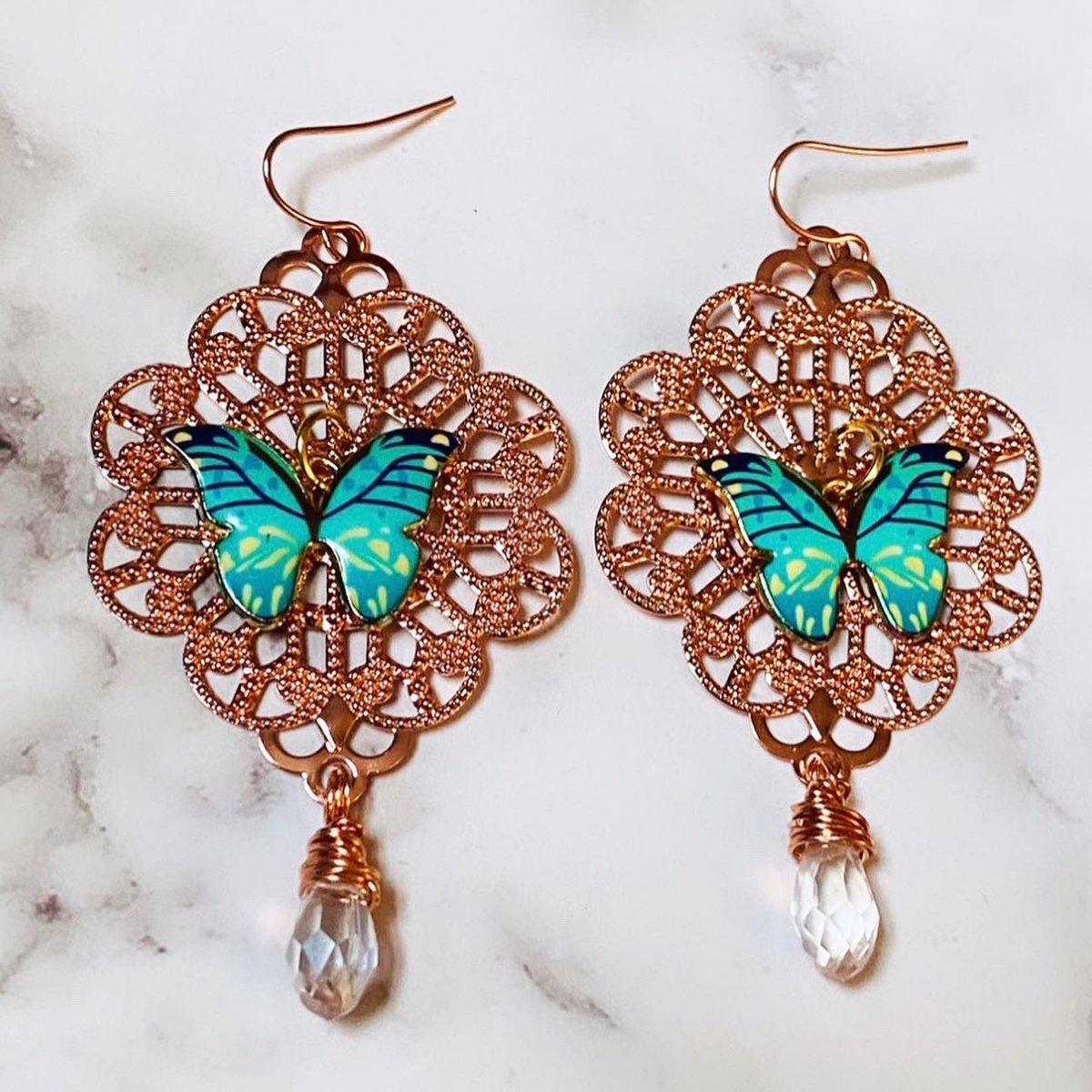 Anyone else obsessed with these?! I am🙋🏼‍♀️ you can find them at simplyjayscrystals.com/shop ! #handmadeearrings #butterflyearrings