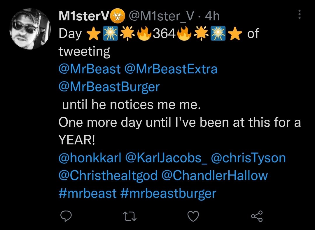 Fraxxured's tweet photo. @MrBeast Yo, Jimmy.. you have to give this guy some sort of recognition. This is dedication. Or he's crazy. Crazy dedicated? Lol https://t.co/McLeQ3dXXA