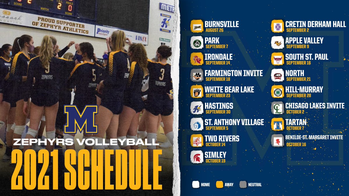 Here is your 2021 volleyball schedule. #GoZephs