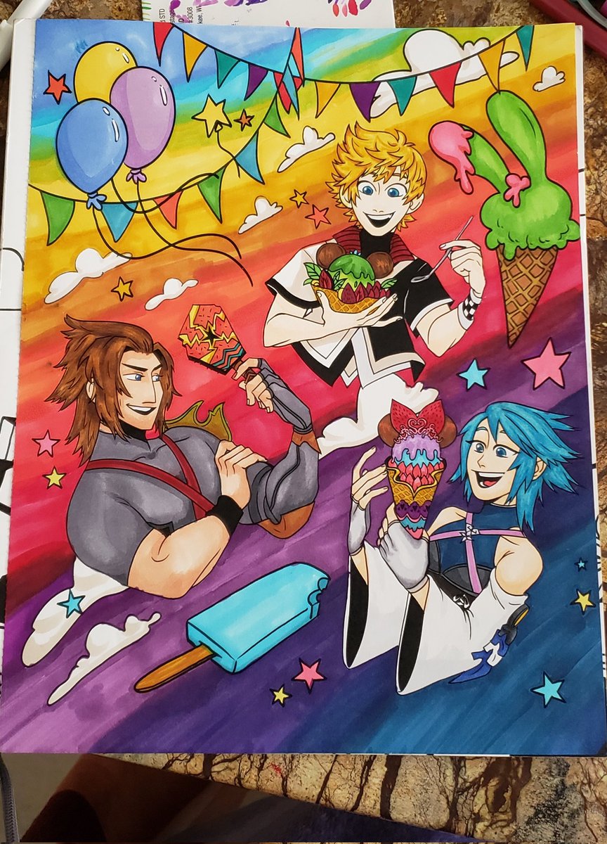 jadenyukivoice's tweet photo. Had a stressful week so I pulled out my @KhZine and colored @cloudcastor's picture💕💕💕 this was  aton of fun since I havent used my markers in a minute~ #colortheblankslate https://t.co/hJJoJNfewl