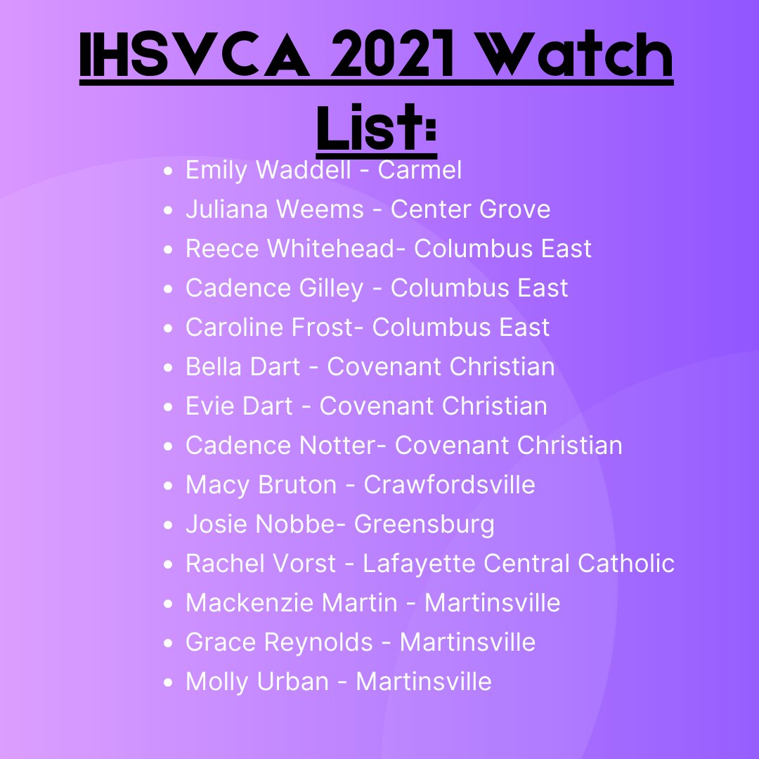 circlecityvbc's tweet image. Congrats to all of our athletes who made the 2021 IHSCVA Watch List! Good Luck this season ladies! #circlerpoud