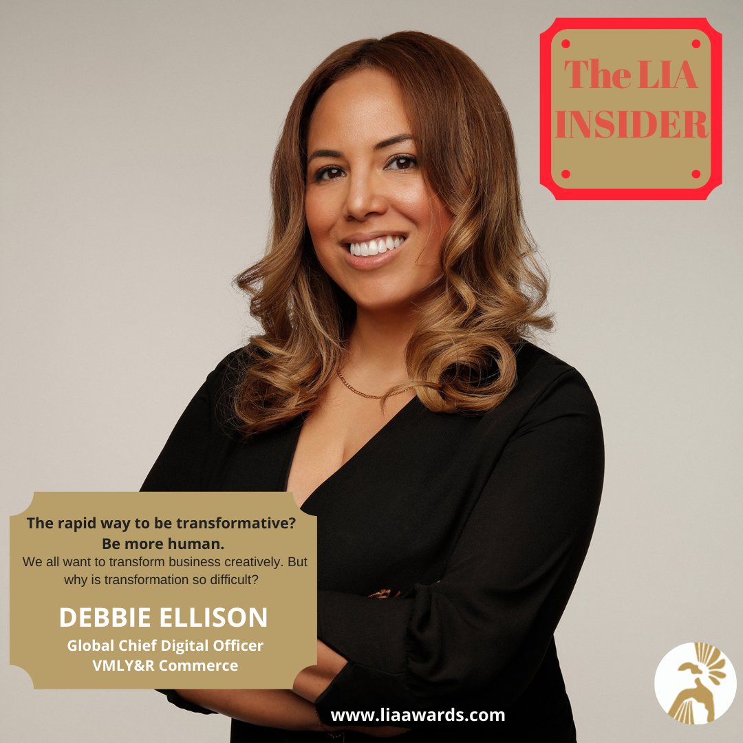 LIAawards's tweet photo. Debbie Ellison @DigitalConstant @VMLYRCommerce shares five tips for how to respond to change and be more transformative creatively with the focus on businesses being more human. #LIAawards #Creativity #transformativebusiness #humanity #innovation #VMLYR https://t.co/RzNomRU1UC https://t.co/0PmH4Y9Uup