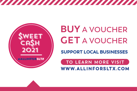 VisitSugarLand's tweet photo. Remind your friends and family to participate in Sweet Cash 2021! BUY a voucher from a #localbiz and receive a FREE thank you voucher to check out a new business in #SLTX. #AllInForSLTX https://t.co/S3rwTjKyWk