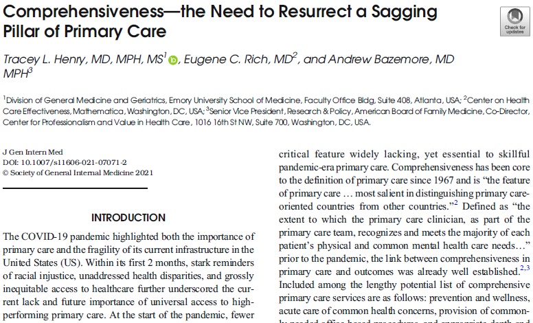 JournalGIM's tweet photo. How can we resurrect a sagging pillar of #primarycare? Read our latest article on the benefits of #comprehensiveness in primary care and the potential beneficial outcomes if care was more comprehensive during #COVID19 pandemic #MedTwitter #ProudToBeGIM https://t.co/BPwWJ4lzH1 https://t.co/zf9LZqAFMB