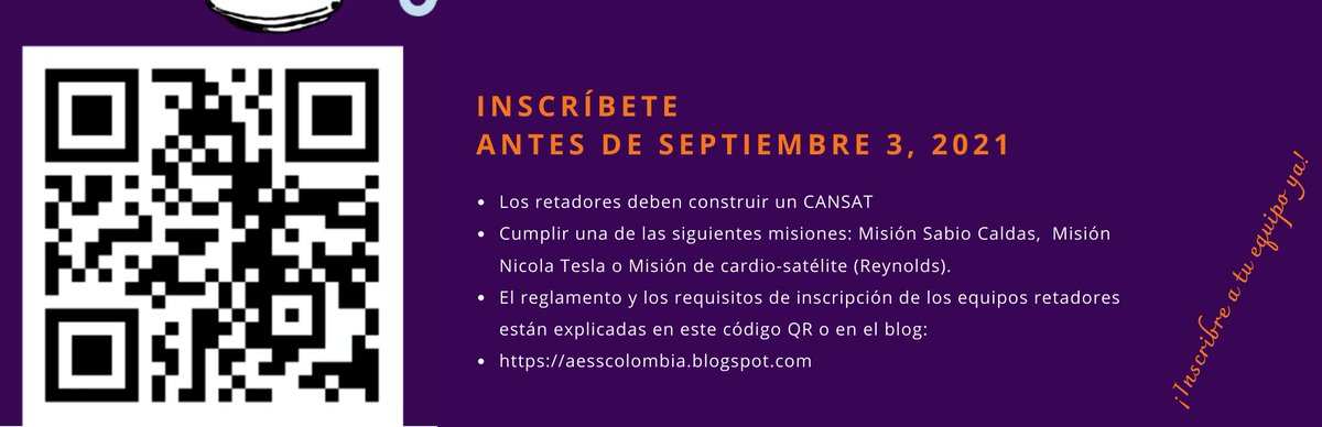 CabuyaGerman's tweet photo. CALL FOR CANSAT LATIN AMERICA 2021

Challengers must build a Cansat and do one of the following missions: Sabio Caldas Mission. Nicola Tesla Mission. Cardio-satellite (Jorge Reynolds) Mission.
https://t.co/IGgdgqXGO3
#latinamerica #teamwork #satellite #mission https://t.co/cspPqGz0FJ